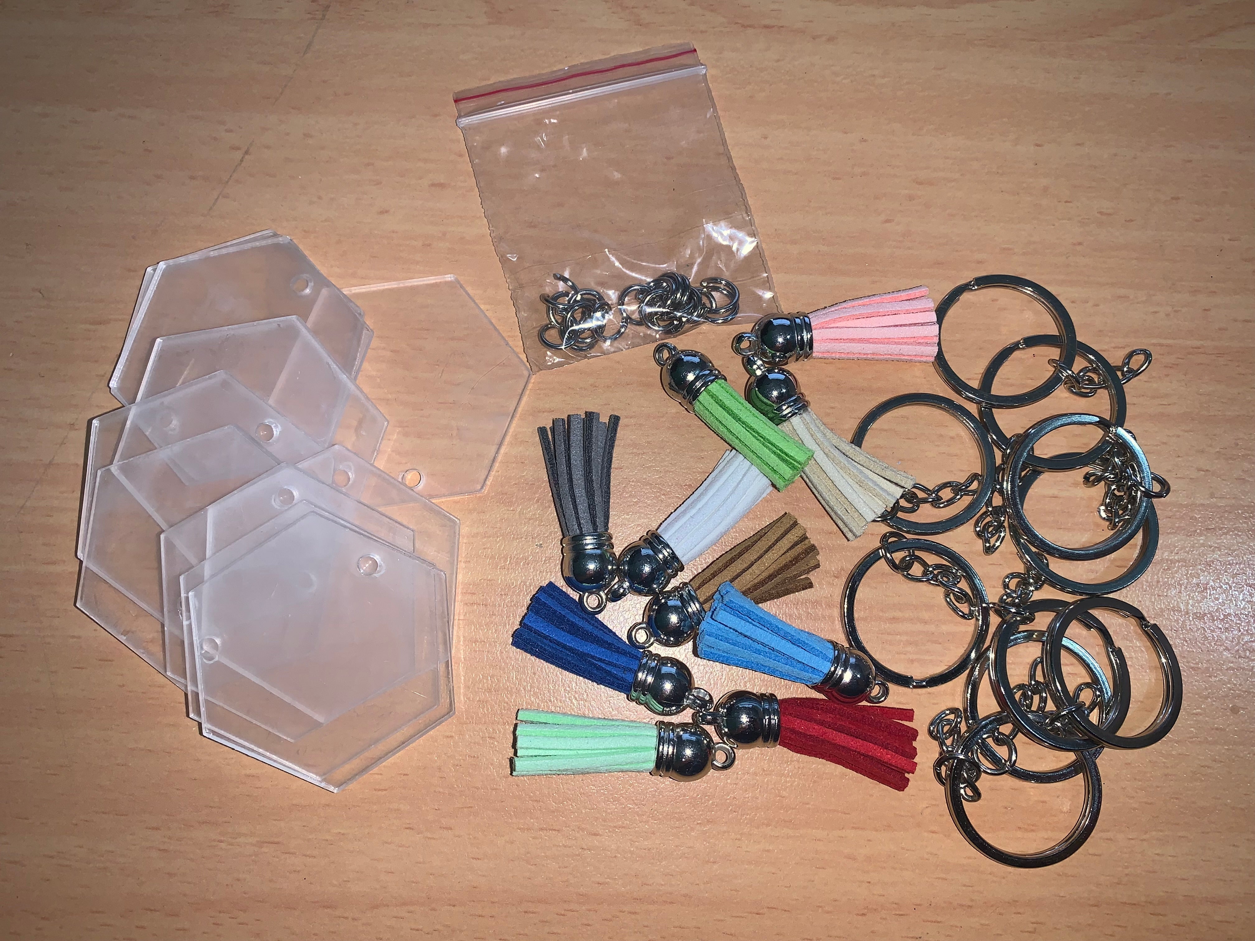 Hexagon Acrylic Keyrings