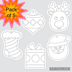 Load image into Gallery viewer, Glitter Art - Christmas Ornaments pack A
